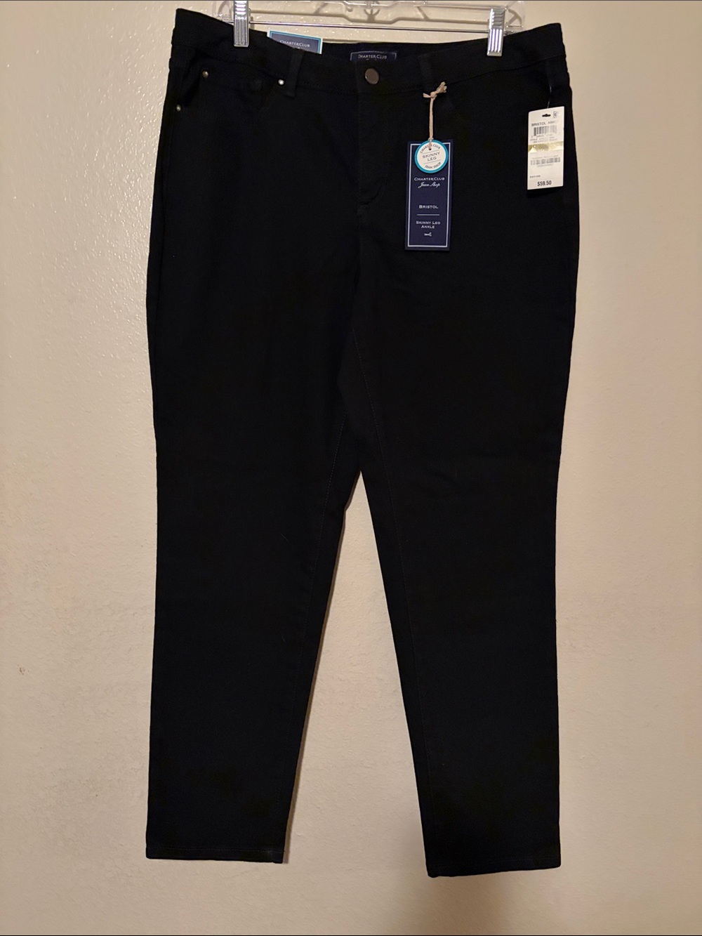 Charter Club Black Straight-Leg Chinos
